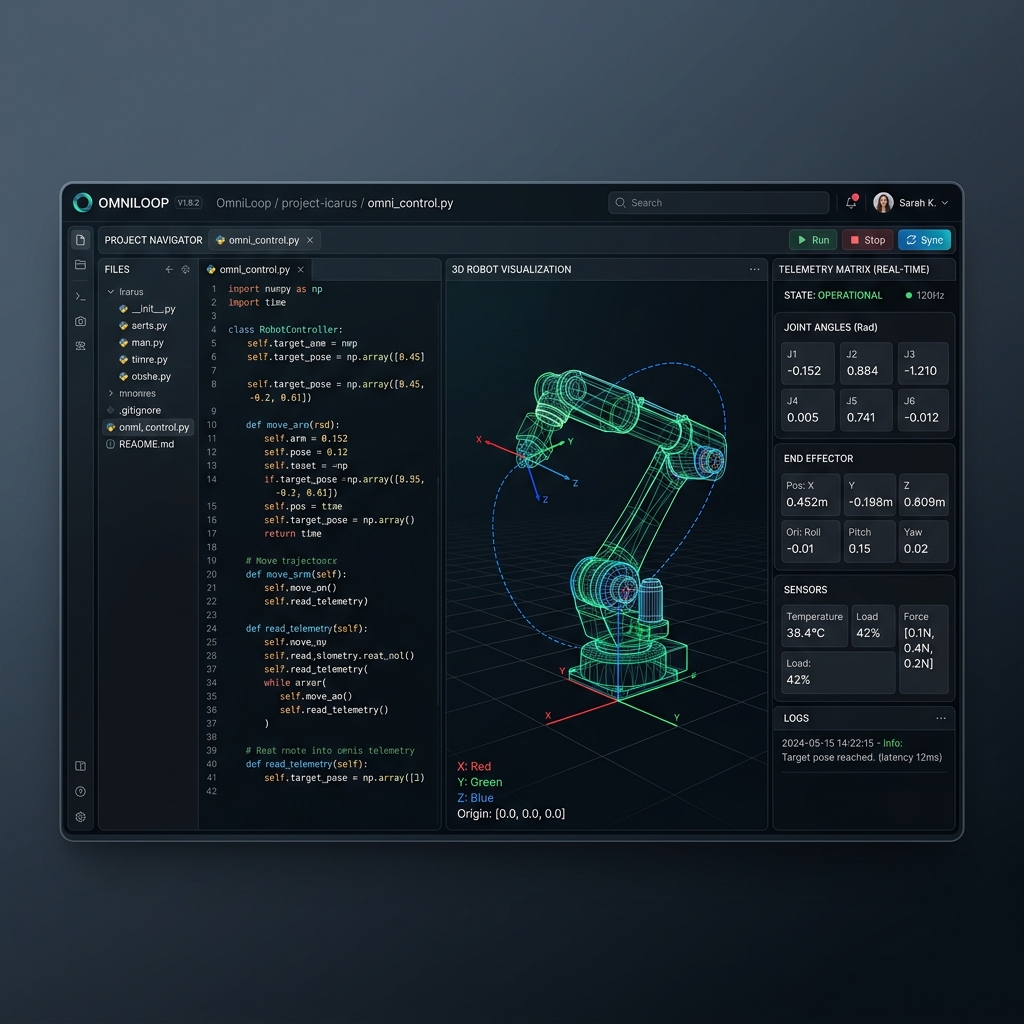 OmniLoop Developer Console Dashboard
